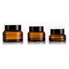 factory direct large mouth amber glass face cosmetic cream jars